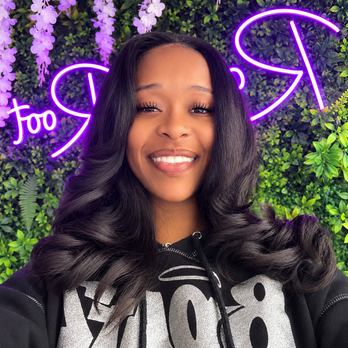 The Royal Effect body wave hair styled by a customer